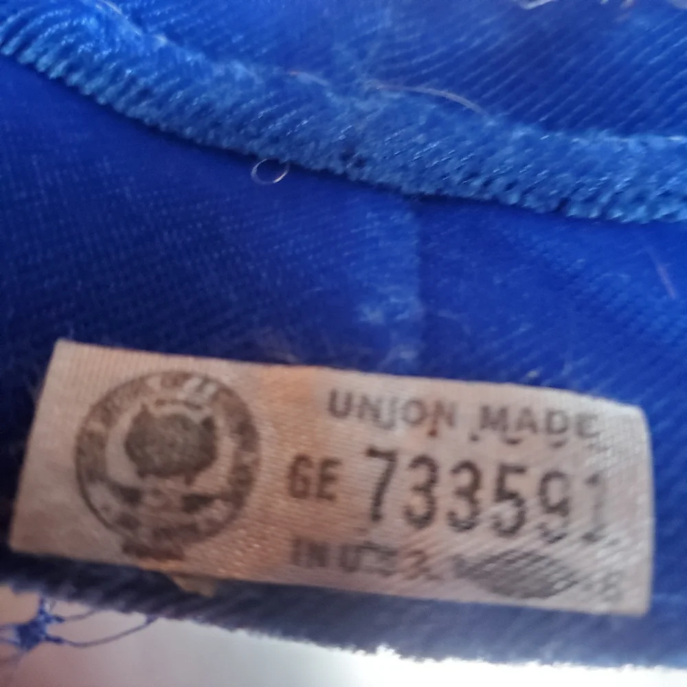1950s‎ Union Made Blue Velvet, Floral Applique Hat - Picture 6 of 7